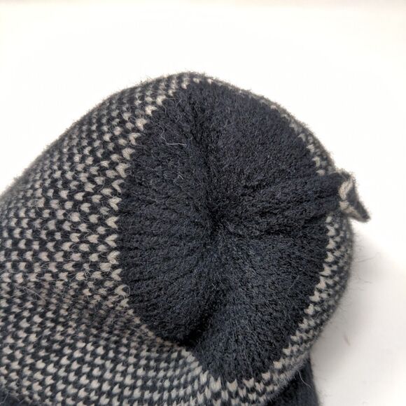 Unbranded Men's Knit Beanie Hat Black Acrylic Pomp Pom Smile Spell Out - Picture 11 of 11